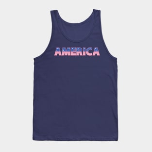 Flat USA Letter With USA Flag Color Tank Top